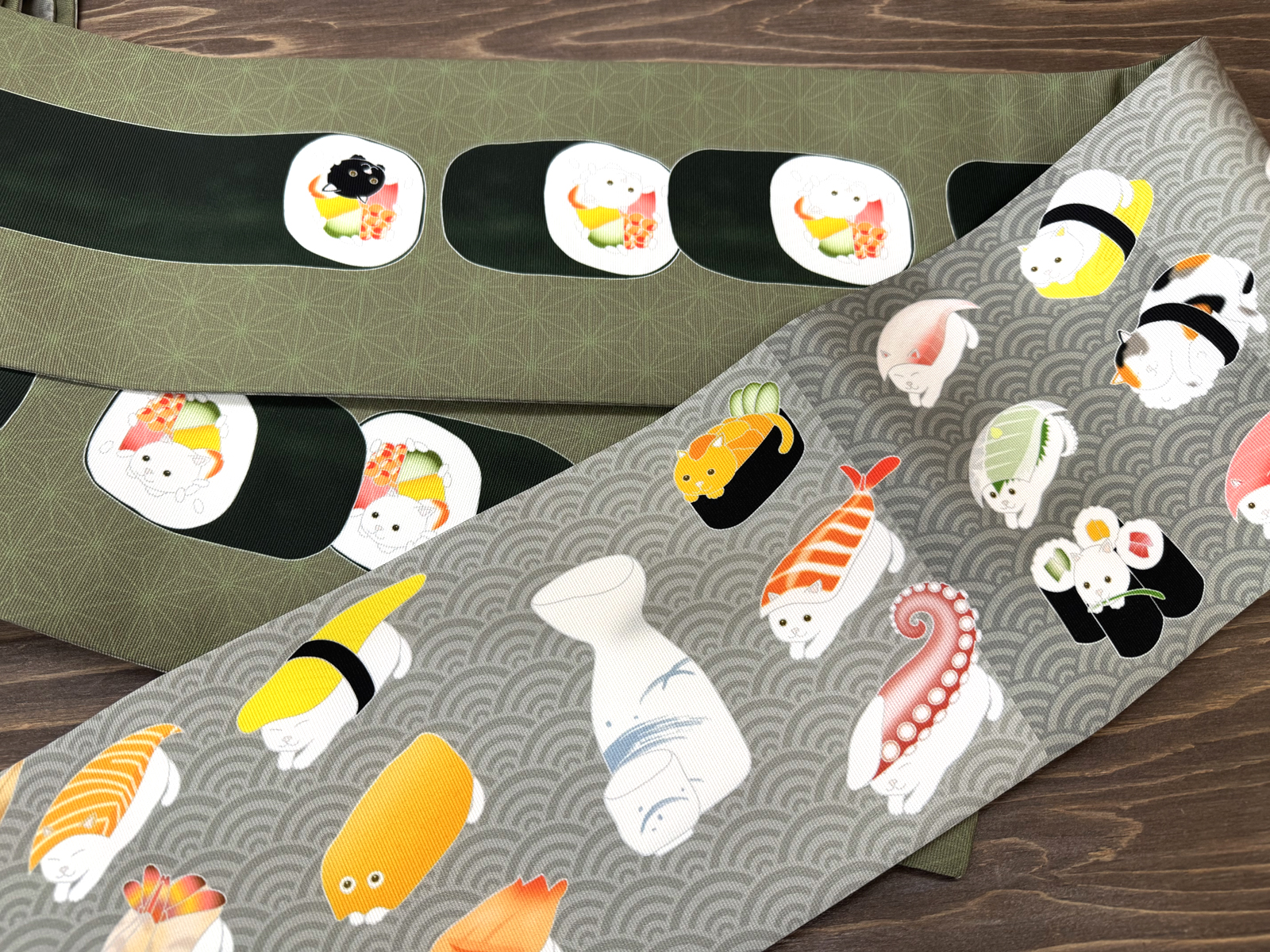 寿司ねこ２＜半幅帯＞　長尺約430cmの画像