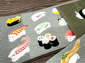 寿司ねこ２＜半幅帯＞　長尺約430cmの画像