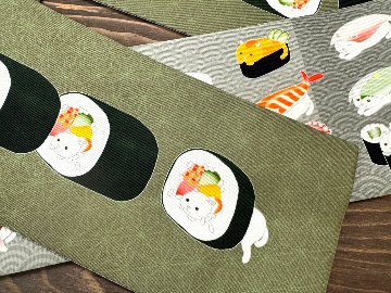 寿司ねこ２＜半幅帯＞　長尺約430cmの画像