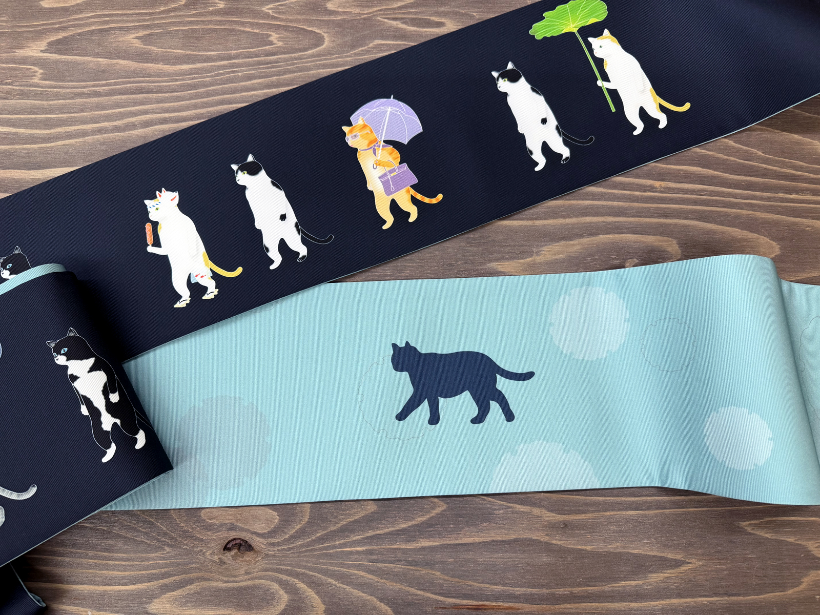 変装猫の休日２＜半幅帯＞　長尺約430cmの画像