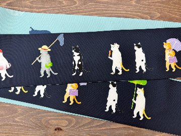 変装猫の休日２＜半幅帯＞　長尺約430cmの画像