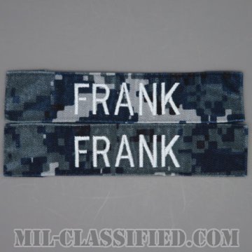 FRANK [NWU Type1/シルバー刺繍/海軍ネームテープ/生地テープパッチ/中古1点物（2枚セット）]画像
