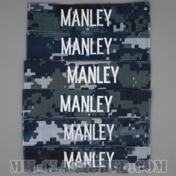 MANLEY [NWU Type1/シルバー刺繍/海軍ネームテープ/生地テープパッチ/中古1点物（6枚セット）]画像