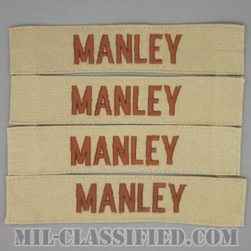 MANLEY [デザート/海軍ネームテープ/生地テープパッチ/中古1点物（4枚セット）]画像