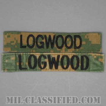 LOGWOOD [MARPAT/ウッドランド/海兵隊ネームテープ/生地テープパッチ/中古1点物（2枚セット）]画像