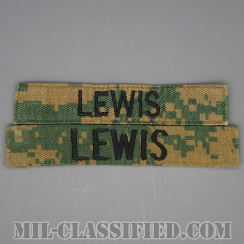 LEWIS [MARPAT/ウッドランド/海兵隊ネームテープ/生地テープパッチ/中古1点物（2枚セット）]の画像