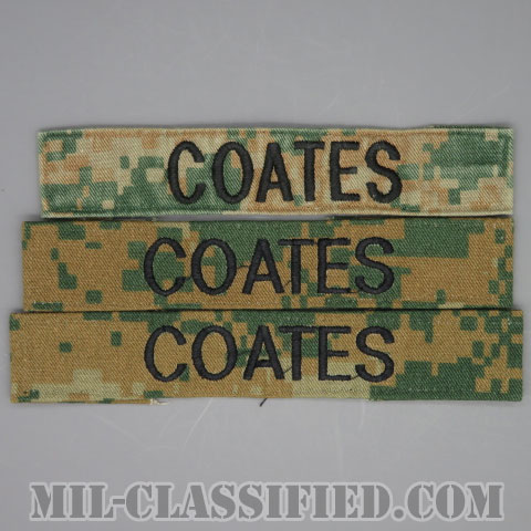 COATES [MARPAT/ウッドランド/海兵隊ネームテープ/生地テープパッチ/中古1点物（3枚セット）]の画像