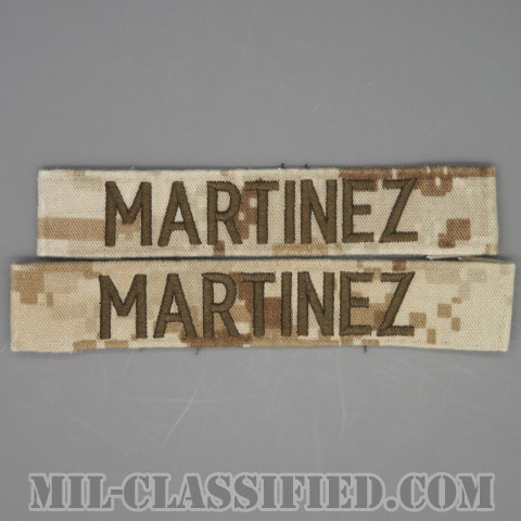MARTINEZ [MARPAT/デザート/海兵隊ネームテープ/生地テープパッチ/中古1点物（2枚セット）]画像