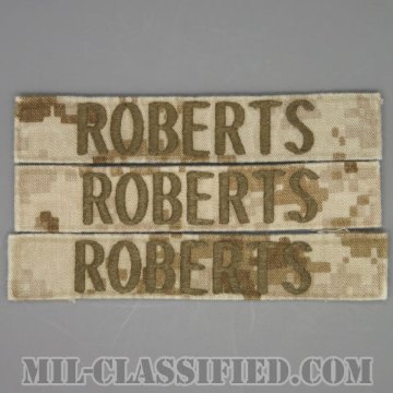 ROBERTS [MARPAT/デザート/海兵隊ネームテープ/生地テープパッチ/中古1点物（3枚セット）]画像