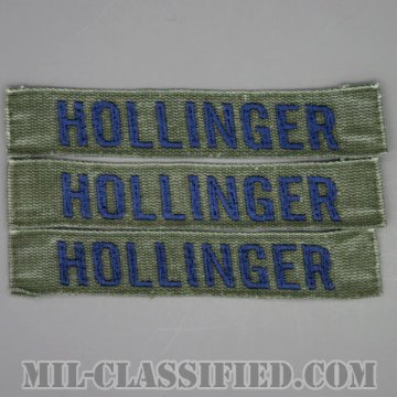 HOLLINGER [サブデュード/ブルー刺繍/空軍ネームテープ/パッチ/中古1点物（3枚セット）]の画像