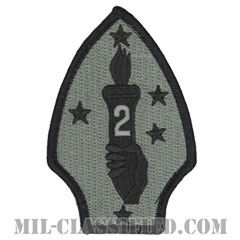 第2海兵師団（2nd Marine Division）[UCP（ACU）ブラック縁/メロウエッジ/ベルクロ付パッチ]画像