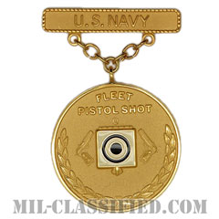 射撃技術競技章 (海軍艦隊ピストル競点射撃優秀記章ゴールド)（Navy Fleet Excellence-In-Competition Pistol Badge (Gold)）[バッジ]画像