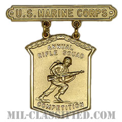 射撃技術競技章 (海兵隊ライフル分隊戦闘射撃競技章ゴールド)（Annual Rifle Squad Combat Practice Competition Badge (Gold)）[バッジ]画像