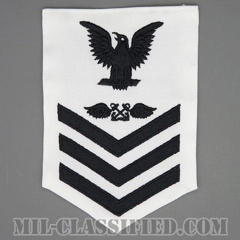 一等兵曹（二等兵曹・三等兵曹共通）航空運用員（航空掌帆）（Aviation Boatswain's Mate (AB)）[ホワイト/Male（男性用）/腕章（Rating Badge）階級章]画像