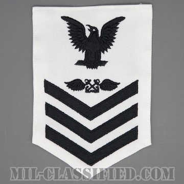 一等兵曹（二等兵曹・三等兵曹共通）航空運用員（航空掌帆）（Aviation Boatswain's Mate (AB)）[ホワイト/Male（男性用）/腕章（Rating Badge）階級章]画像