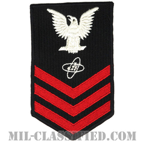 一等兵曹 電気技師（Electronics Technician (ET)）[ネイビーブルー（レッド）/Male（男性用）/腕章（Rating Badge）階級章/全面刺繍タイプ]の画像