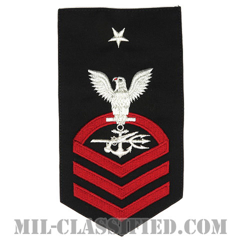 上級上等兵曹 特殊戦闘員（Special Warfare Operator (SO)）[ネイビーブルー（レッド）/Male（男性用）/腕章（Rating Badge）階級章]の画像