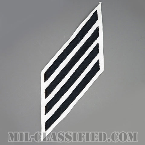 年功章 4連(勤続16年)（Service Stripe, Hash Mark）[ホワイト/海軍サービスストライプ（ハッシュマーク）/男性用（E1-E6）/パッチ]画像