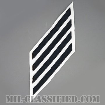 年功章 4連(勤続16年)（Service Stripe, Hash Mark）[ホワイト/海軍サービスストライプ（ハッシュマーク）/男性用（E1-E6）/パッチ]画像