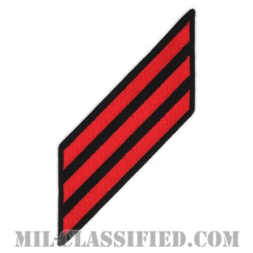 年功章 3連(勤続12年)（Service Stripe, Hash Mark）[ネイビーブルー（レッド）/海軍サービスストライプ（ハッシュマーク）/男性用（E1-E6）/パッチ]画像