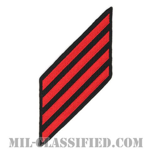 年功章 4連(勤続16年)（Service Stripe, Hash Mark）[ネイビーブルー（レッド）/海軍サービスストライプ（ハッシュマーク）/男性用（E1-E6）/パッチ]の画像