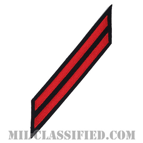 年功章 2連(勤続8年)（Service Stripe, Hash Mark）[ネイビーブルー（レッド）/海軍サービスストライプ（ハッシュマーク）/男性用（E7-E9 CPO）/パッチ]の画像