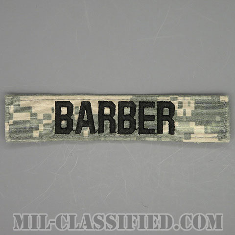 BARBER [UCP（ACU）/ブラック刺繍/ネームテープ/ベルクロ付パッチ/中古1点物]の画像