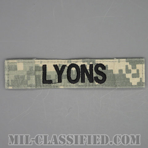 LYONS [UCP（ACU）/ブラック刺繍/ネームテープ/ベルクロ付パッチ/中古1点物]の画像
