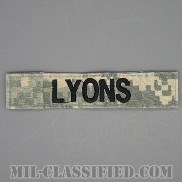 LYONS [UCP（ACU）/ブラック刺繍/ネームテープ/ベルクロ付パッチ/中古1点物]画像