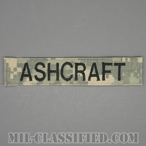 ASHCRAFT [UCP（ACU）/ブラック刺繍/ネームテープ/縫い付け用パッチ/中古1点物]画像