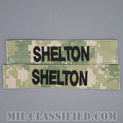 SHELTON [NWU Type3（AOR2）/海軍ネームテープ/生地テープパッチ/中古1点物（2枚セット）]画像