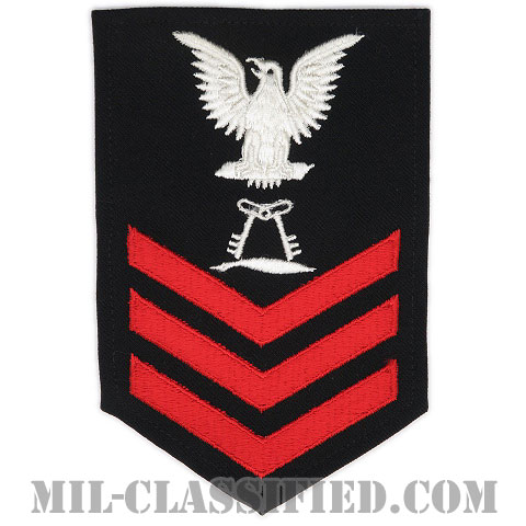 一等兵曹（二等兵曹・三等兵曹共通）兵站係（Commissary Specialist (CS)）[ネイビーブルー（レッド）/Male（男性用）/腕章（Rating Badge）階級章]の画像