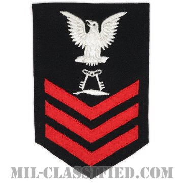 一等兵曹（二等兵曹・三等兵曹共通）兵站係（Commissary Specialist (CS)）[ネイビーブルー（レッド）/Male（男性用）/腕章（Rating Badge）階級章]の画像