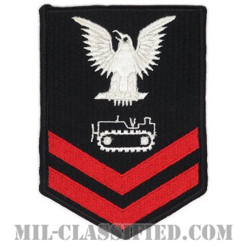 二等兵曹 機器オペレーター（Equipment Operator (EO)）[ネイビーブルー（レッド）/Male（男性用）/腕章（Rating Badge）階級章/全面刺繍タイプ]画像