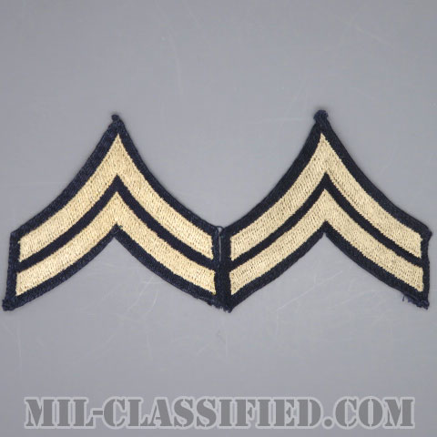 伍長（Corporal (CPL)）[ツイル生地刺繍タイプ/階級章（1942-1948）/パッチ/ペア（2枚1組）/中古1点物]の画像
