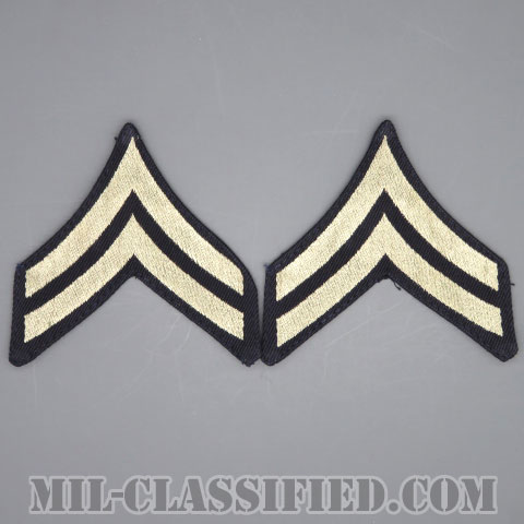 伍長（Corporal (CPL)）[機械織りタイプ/階級章（1942-1948）/パッチ/ペア（2枚1組）/中古1点物]の画像