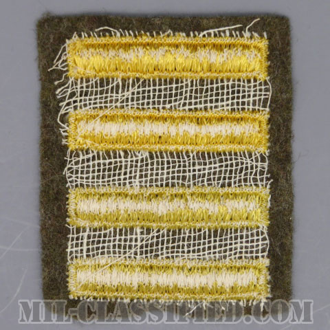 海外勤務(派遣)章 4連(勤続2年)（Overseas Service Bar）[ウール・フェルト生地/パッチ/中古1点物]の画像
