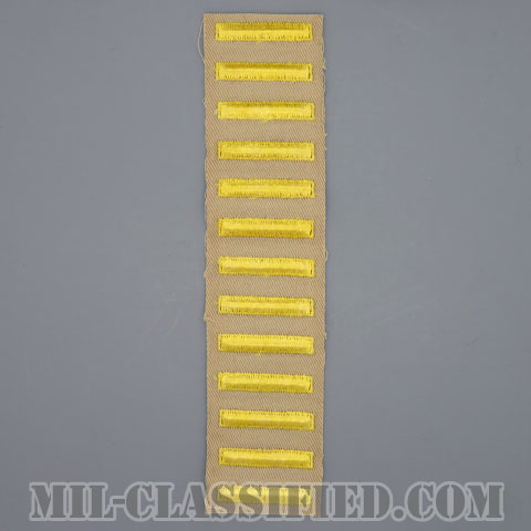 海外勤務(派遣)章 13連(勤続6年6ヶ月)（Overseas Service Bar）[カーキ・ツイル生地/パッチ/1点物]の画像