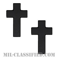 キリスト教従軍牧師科章（Chaplain Corps, Christian Faith）[サブデュード（ブラックメタル）/兵科章/バッジ/ペア（2個1組）]画像