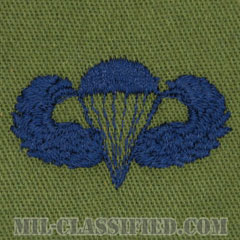 空挺章 (ベーシック)（Parachutist Badge, Basic）[サブデュード/ブルー刺繍/パッチ]の画像