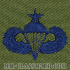 空挺章 (シニア)（Parachutist Badge, Senior, Senior）[サブデュード/ブルー刺繍/パッチ]画像