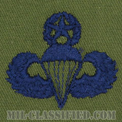 空挺章 (マスター)（Parachutist Badge, Master）[サブデュード/ブルー刺繍/パッチ]の画像