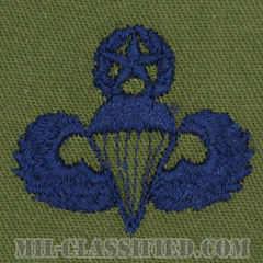 空挺章 (マスター)（Parachutist Badge, Master）[サブデュード/ブルー刺繍/パッチ]画像