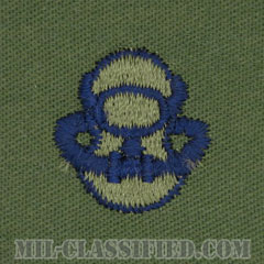 スキューバ員章（Diver Badge, Scuba）[サブデュード/ブルー刺繍/パッチ]の画像
