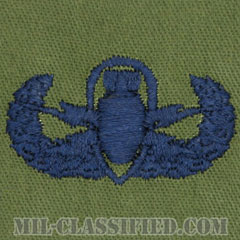 爆破物処理章 (ベーシック) （Explosive Ordnance Disposal (EOD), Badge, Basic）[サブデュード/ブルー刺繍/パッチ]の画像