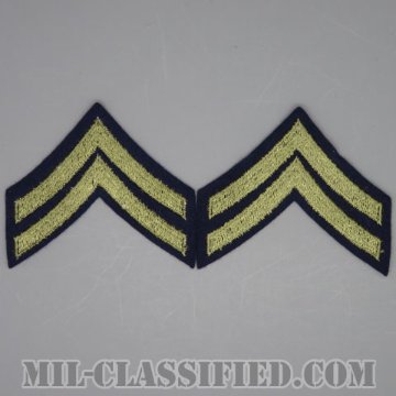 伍長（Corporal (CPL)）[ウール・フェルト生地刺繍タイプ/階級章（1942-1948）/パッチ/ペア（2枚1組）]画像