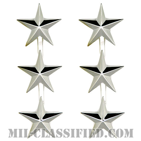 中将（Lieutenant General (LTG)）[カラー/階級章/連結タイプ/バッジ/ペア（2個1組）]の画像