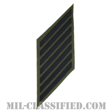 年功章 7連(勤続28年)（Service Stripe, Hash Mark）[グリーン/海軍サービスストライプ（ハッシュマーク）/男性用（E1-E6）/パッチ]画像