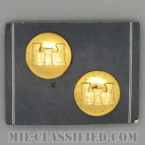 工兵科章（Corps of Engineers Branch Insignia）[カラー/兵科章（下士官用）/ドーム型/バッジ/ペア（2個1組）/1点物]の画像