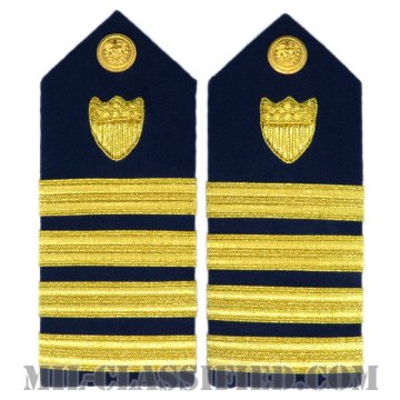 大佐（USCG Captain (CAPT)）[沿岸警備隊用ショルダーボード階級章（男性用）/ペア（2枚1組）]画像